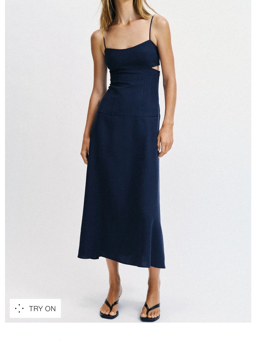 Zara Navy Spaghetti-Strap Maxi Dress

Worn once in like new condition